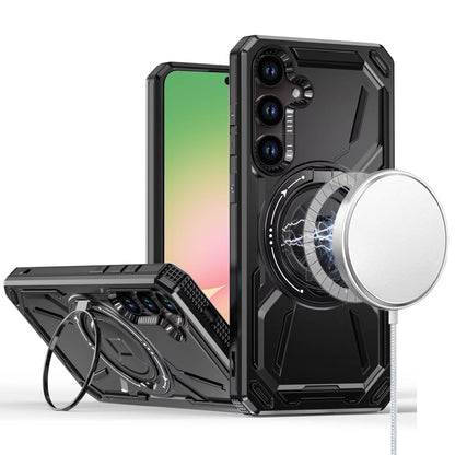 Phone Case for Samsung Galaxy A37 Magnetic Ring Circle Stand Shockproof 360 Rotating Kickstand Hybrid Armor Anti Slip Protective Grip Frame Cover