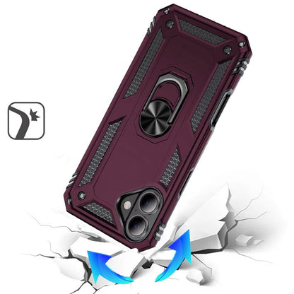 Phone Case for Apple iPhone 17/ iPhone 18 Rotatable Ring Stand Shockproof Hybrid Armor Anti Slip Heavy Duty Fit Magnetic Car Mount Durable Grip Cover Purple