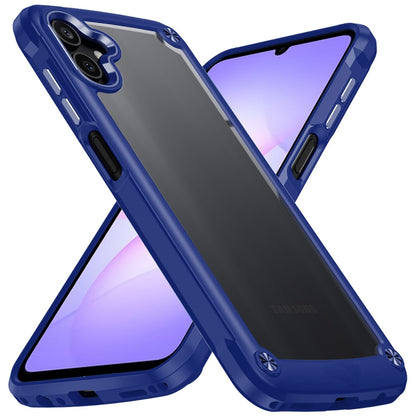 Phone Case for Samsung Galaxy A08 4G, A07 5G, A07 4G Transparent Hybrid Metal Button Camera Edge Shockproof Bumper Frame TPU Protective Slim Grip Durable Cover