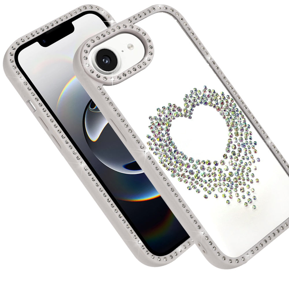 For Samsung Galaxy S26+ / S26 Plus Angel Hearts Glitter Shimmer Diamond Edge Hybrid Drop Protection Shockproof Design Compatible Case Cover