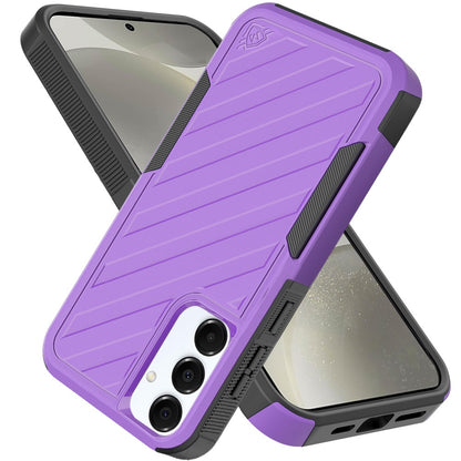 For Samsung Galaxy S25 /S24 Hybrid lined shockproof dual layer Rugged 2in1 Hard PC & Silicone TPU Non Slip Textured Tough Armor Case Cover
