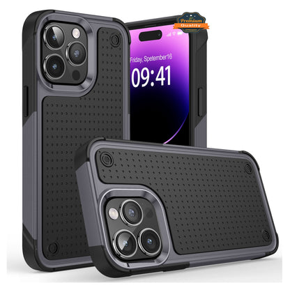 For Apple iPhone 16 (6.1") Shockproof Non-Slip Textured Heavy Duty Rugged TPU Drop Military Protection Tough Bumper Case Cover