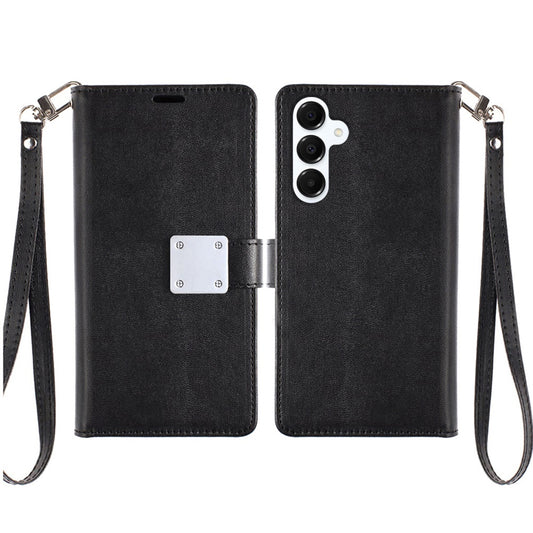 For Samsung Galaxy S25 /S24 Wallet Cases PU Leather with Credit Card /ID /Cash Holder Slot Dual Flip Book Pouch, Stand and Strap Case Cover