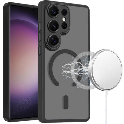 Matte Frosted Magnetic Back Hybrid Hard PC Soft TPU Camera Protection Slim Shock Absorbing Anti Fingerprint