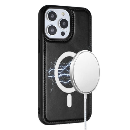 For Apple iPhone 16 Pro Max (6.9") Deattachable PU Leather Hybrid Wallet Money Credit Card Holder Support Magsafe Charger Case Cover Black