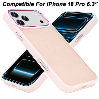 Phone Case for Apple iPhone 18 Pro Polished Acrylic Hybrid TPU Slim Shockproof Metal Button Thick Durable Grip Camera Protection Anti-Scratch Cover