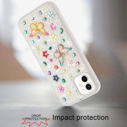 For Apple iPhone 12 /12 Pro Diamond Butterfly 3D Glitter Bling Design, Slim Hybrid Sparkle Protective Cover TPU for Women Girls Case Cover