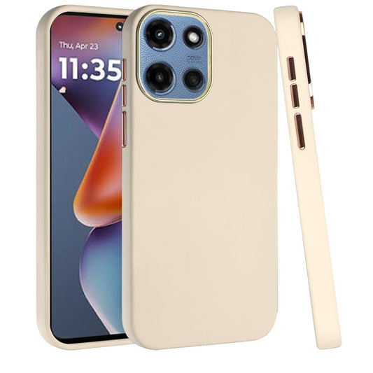 Phone Case for Motorola Moto G 5G 2026/ 2025 Hybrid Silicone TPU Rubber Chromed Edge TPU Bumper Reinforced Corners Shock Absorbing Protection Cover White