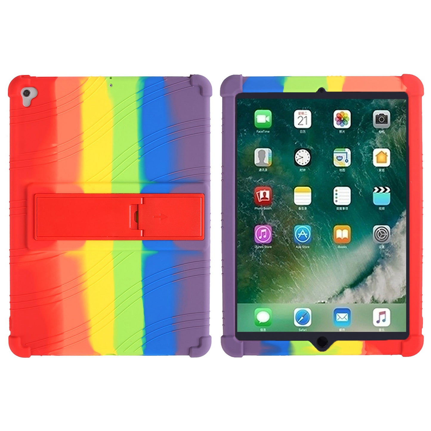 Tablet Case for Apple iPad 9th 8th 7th Gen (10.2 inch) Thick Shockproof Silicone Heavy Duty Rugged Hybrid Full Body Drop Protection Detachable Stand Cover