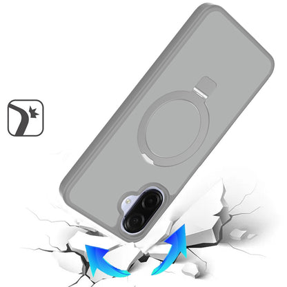 Phone Case for Samsung Galaxy A08 4G, A07 5G, A07 4G Magnetic Ring Stand Full Rotation Matte Shockproof Grip Anti Slip Durable Camera Protection Hybrid Cover