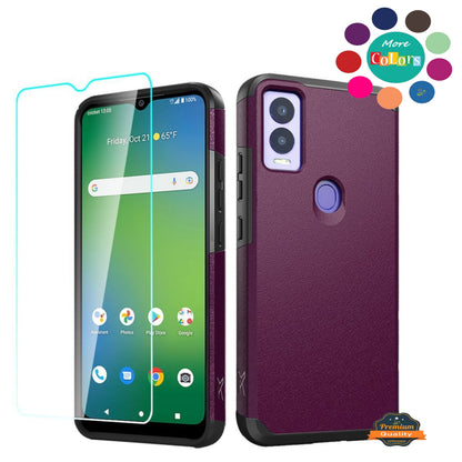 For Motorola Moto G Stylus 5G 2025 Tough Hybrid Dual Layer Hard PC TPU Rubber Bumper, Shock Absorption, Screen Protector Included Case Cover