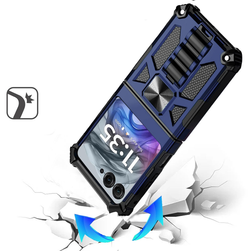 For Motorola Razr 2025 /2024 Hybrid Shockproof [Military Grade] Rugged Protective with Magnetic Car Mount & Invisible Stand Case Cover