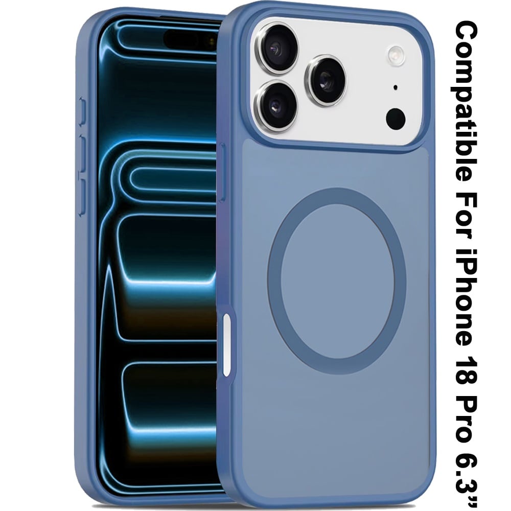 Phone Case for Apple iPhone 18 Pro Magnetic Matte Hybrid Shockproof Smooth Grip Durable Camera Protection Anti-Slip Soft Touch TPU Armor Cover
