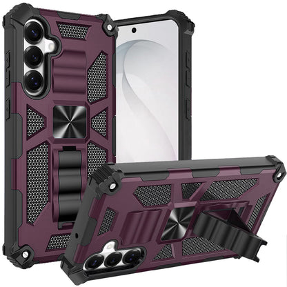 Phone Case for Samsung Galaxy S26+ / S26 Plus Built in Magnetic Hiden Kickstand Shockproof Rugged Armor Grip Hybrid Heavy Duty Anti Slip Protective Style Cover Purple