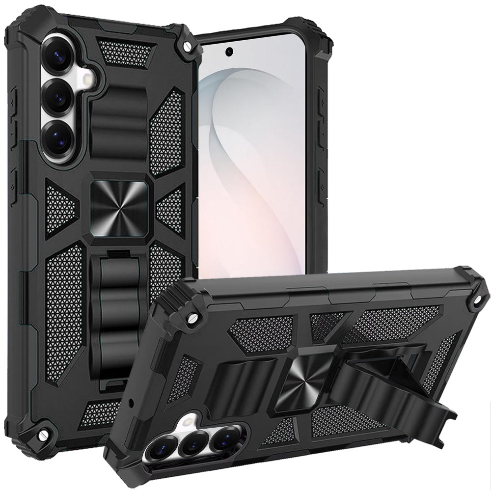 Phone Case for Samsung Galaxy S26 FE /S26 Fan Edition Built in Magnetic Hiden Kickstand Shockproof Rugged Armor Grip Hybrid Heavy Duty Anti Slip Protective Style Cover