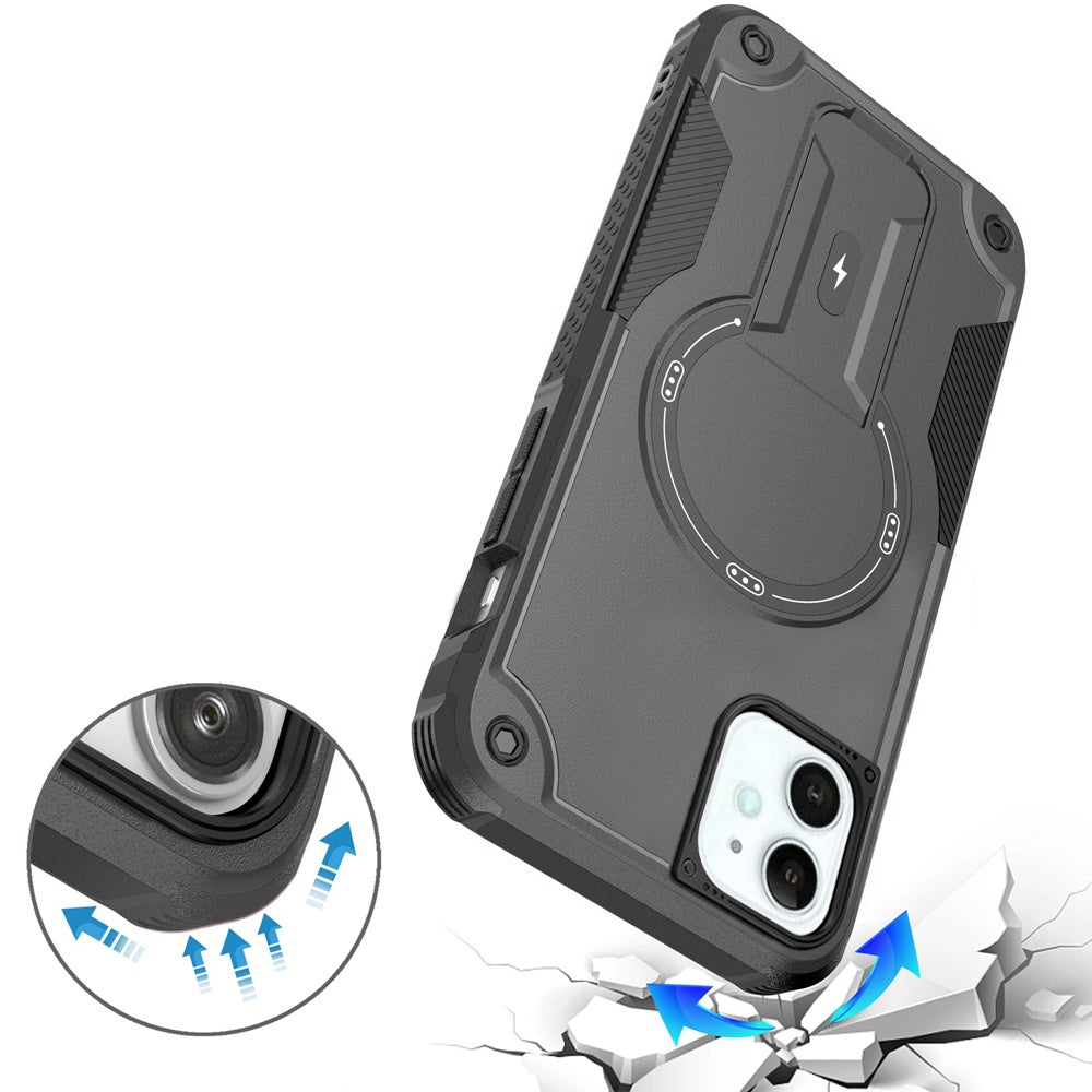 For Apple iPhone 16 Pro (6.3") Invisible Kickstand Case Compatible with MagSafe, Military-Grade Protection Shockproof Heavy Duty Case Cover