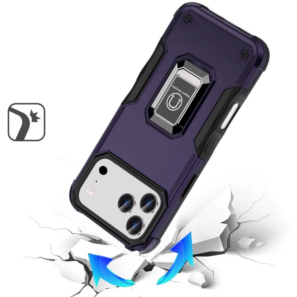 Phone Case for Apple iPhone 18 Pro Max Shockproof Magnetic Ring Stand Hybrid Kickstand Armor 360 Rotation Anti-Slip Grip Military Grade Drop Resist Cover