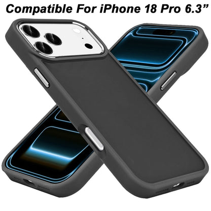 Phone Case for Apple iPhone 18 Pro Polished Acrylic Hybrid TPU Slim Shockproof Metal Button Thick Durable Grip Camera Protection Anti-Scratch Cover