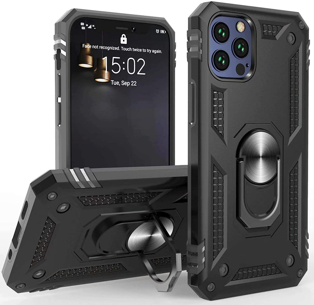 For Samsung Galaxy S24 FE /Fan Edition Shockproof Hybrid Dual Layer PC TPU with Ring Stand Metal Kickstand Heavy Duty Rugged Case Cover