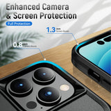 For Apple iPhone 15 Pro (6.1") Military Grade Armor Heavy Shockproof Hybrid Kickstand Built-in 360°Rotate Ring Stand  Phone Case Cover