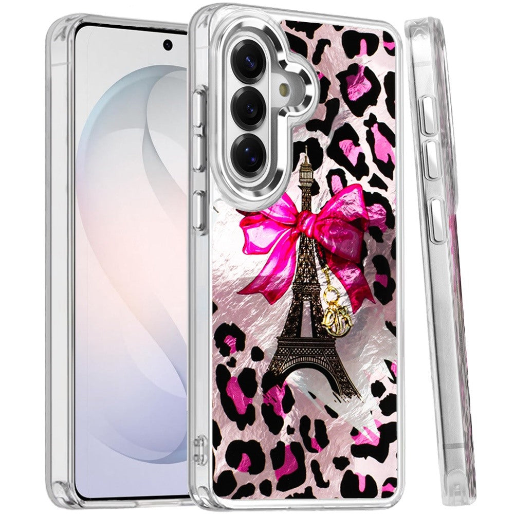 Phone Case for Samsung Galaxy S26 FE /Fan Edition Luxury Glitter Epoxy Design Chrome Metallic Edge Shockproof Protective Stylish Fashion Durable Slim Premium Finish Cover