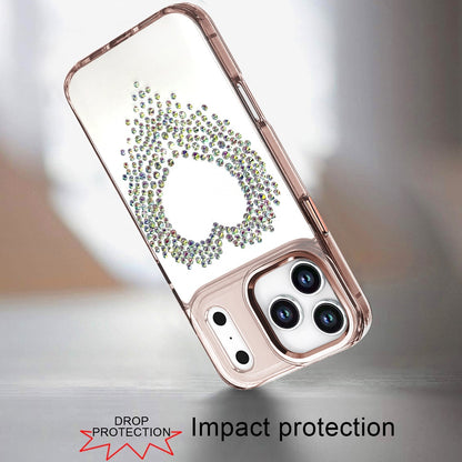 Phone Case for Apple Apple iPhone 17 Pro Angel Hearts Bling Shimmer Colorful Glitter Chrome Edge Shockproof Stylish Hybrid Design Cover Rose Gold