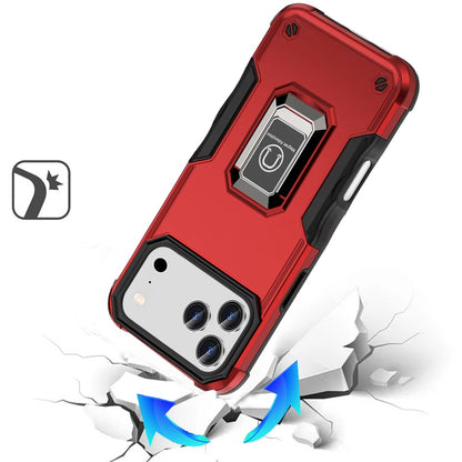 For Apple iPhone 17 Pro (6.3") Hybrid Stand Magnetic Ring Holder Kickstand Heavy Duty Rugged Drop Silicone & Hard PC Shockproof Case Cover