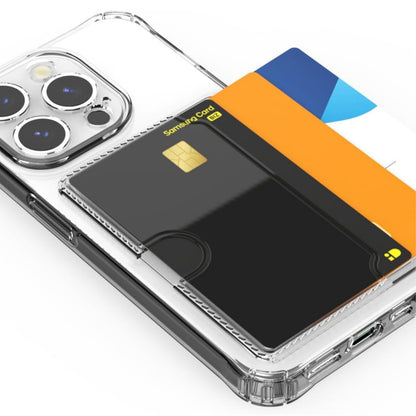 For Apple iPhone 17 Acrylic TPU Clear Case Hold 2 Credit Card Slots, Slim Protective Wallet Cover Silicone Hybrid Case Cover Clear