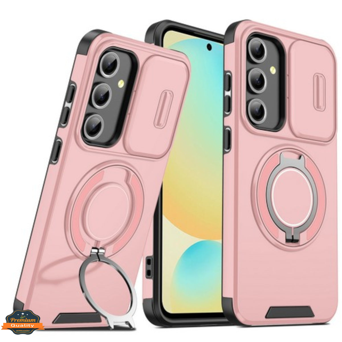 For Samsung Galaxy S25+ S25 Plus /S24+ Hybrid Case with 360° Magnetic Ring Stand, Camera Slide Protector & Compatible with MagSafe Case Cover