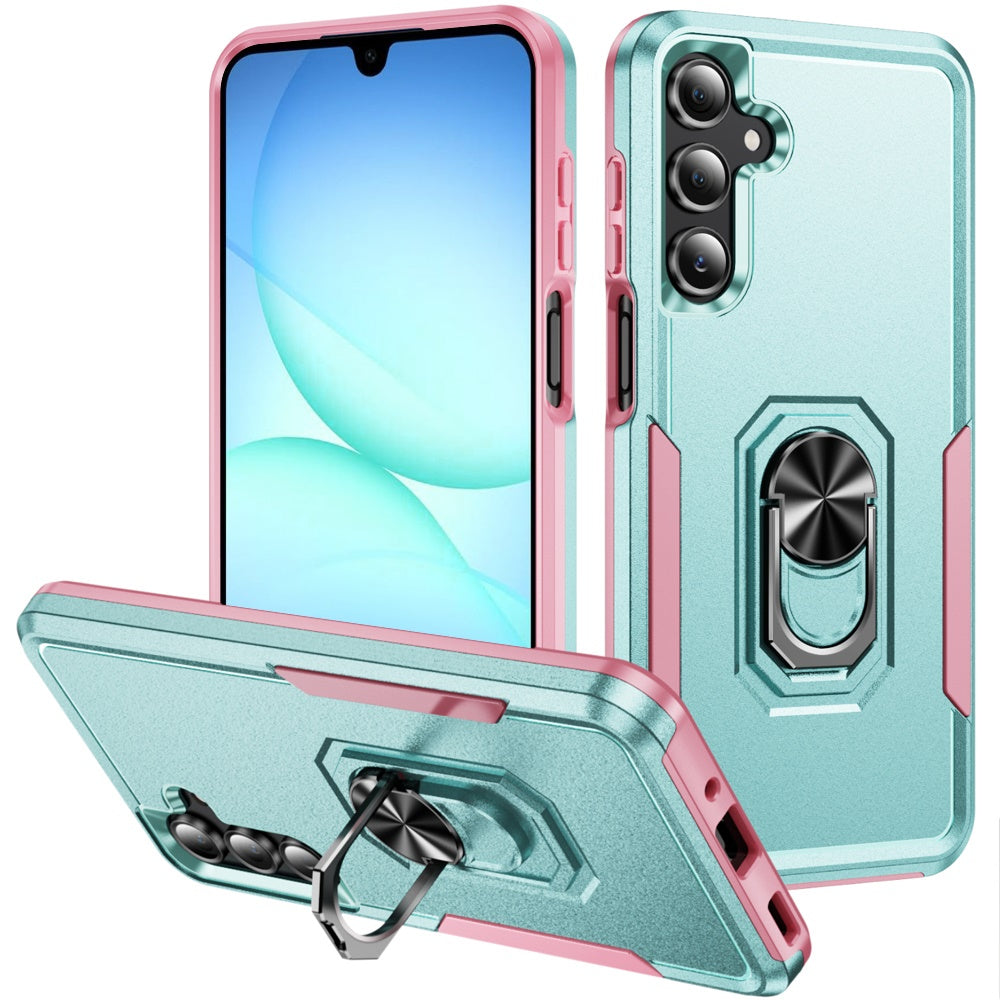 For Samsung Galaxy S25 Fan Edition /Galaxy S25 FE Hybrid Rugged Tough 2in1 Drop-Proof Protection Military Grade Armor with Metal Ring Stand Case Cover