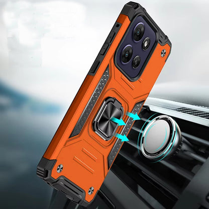For Motorola Moto G Power 5G 2026 /2025 Armor Hybrid Magnetic Stand with Ring Holder Kickstand Shockproof Heavy-Duty Durable Rugged TPU Dual Layer Case Cover Cosmic Orange