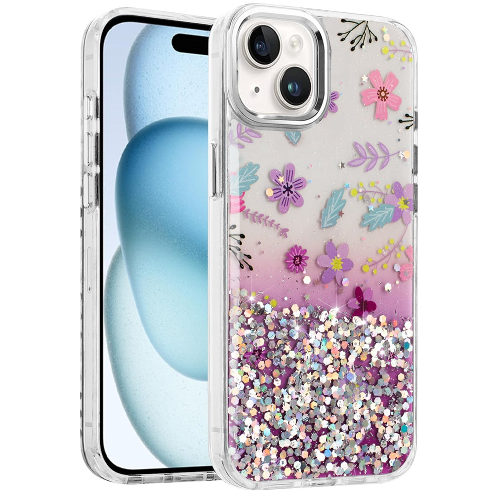 For Apple iPhone 15 Fashion Beautiful Epoxy Design Hybrid Fashion Stylish TPU Protective, Shockproof Hybrid PC Case Cover