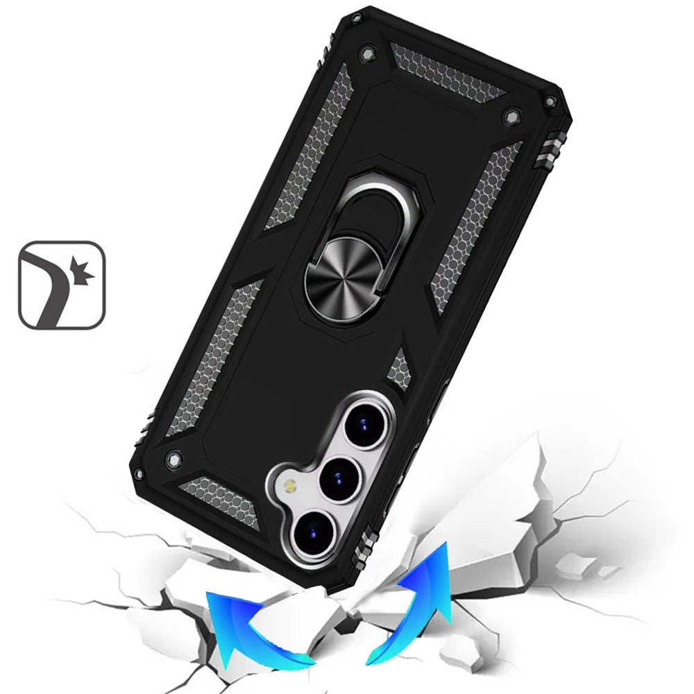 Hybrid Shockproof Durable 360 Degree Rotatable Ring Stand Holder Kickstand Fit Magnetic Car Mount