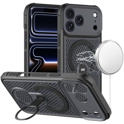 Phone Case for Apple iPhone 18 Pro Max Magnetic Honeycomb Hybrid Rugged Armor Ring Kickstand Dual Layer Shock Absorbing Hard PC Soft TPU Cover