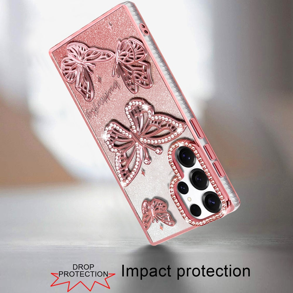 Butterfly Freedom Shimmer Glitter Thick TPU Shockproof Anti Slip Durable Protective Design