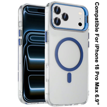 Phone Case for Apple iPhone 18 Pro Max Clear Metallic Camera Stand Magnetic Hybrid TPU Shockproof Grip Camera Protection Kickstand Durable Armor Cover