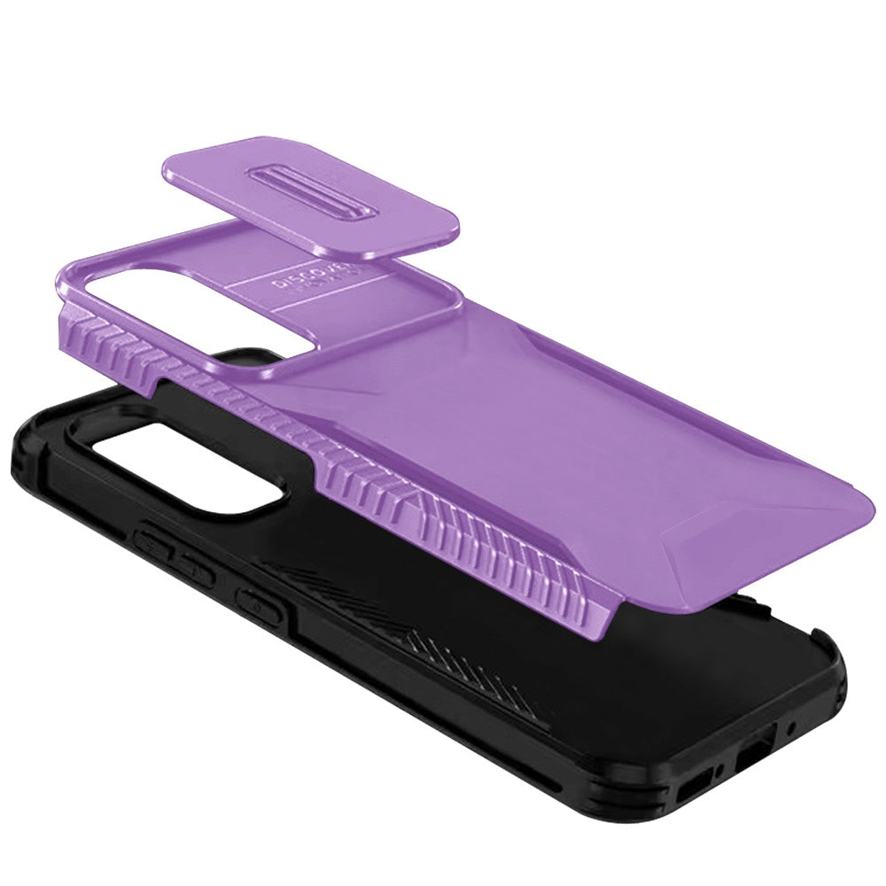 For Samsung Galaxy A17 5G Slim Fit Shockproof Hybrid with Slide Camera Window Covering, Rugged Tpu Silicone Hard PC Bumper Case Cover