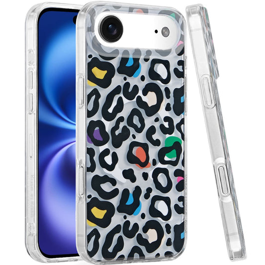 For Apple iPhone 17 Pro Stylish Pattern Fashion IMD Printed Design TPU Double Layer Slim Shockproof with Magnetic Back Case Cover Multicolor Leopard