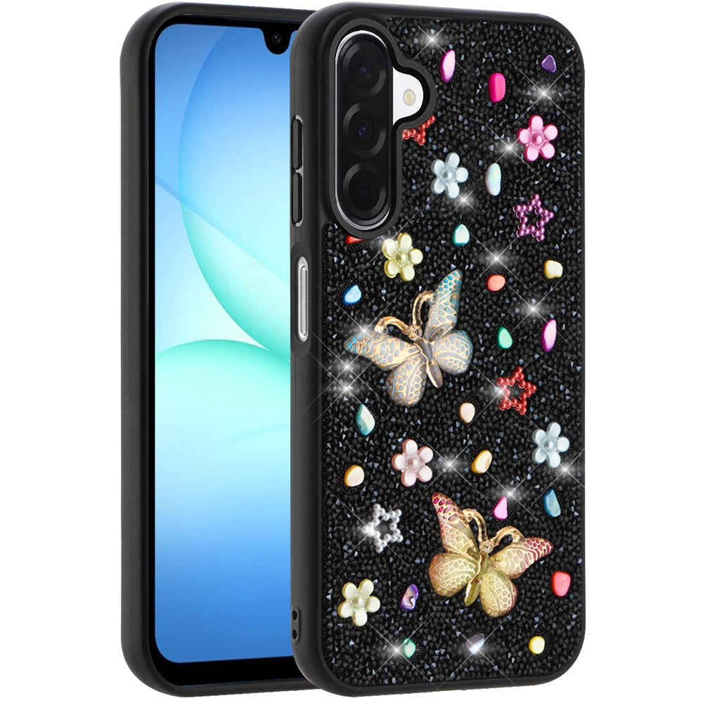 Phone Case for Galaxy A17 5G 3D Butterfly Diamond Bling Glitter Shockproof Stylish Protective Luxury Hybrid Sparkly Durable Grip Design Cover
