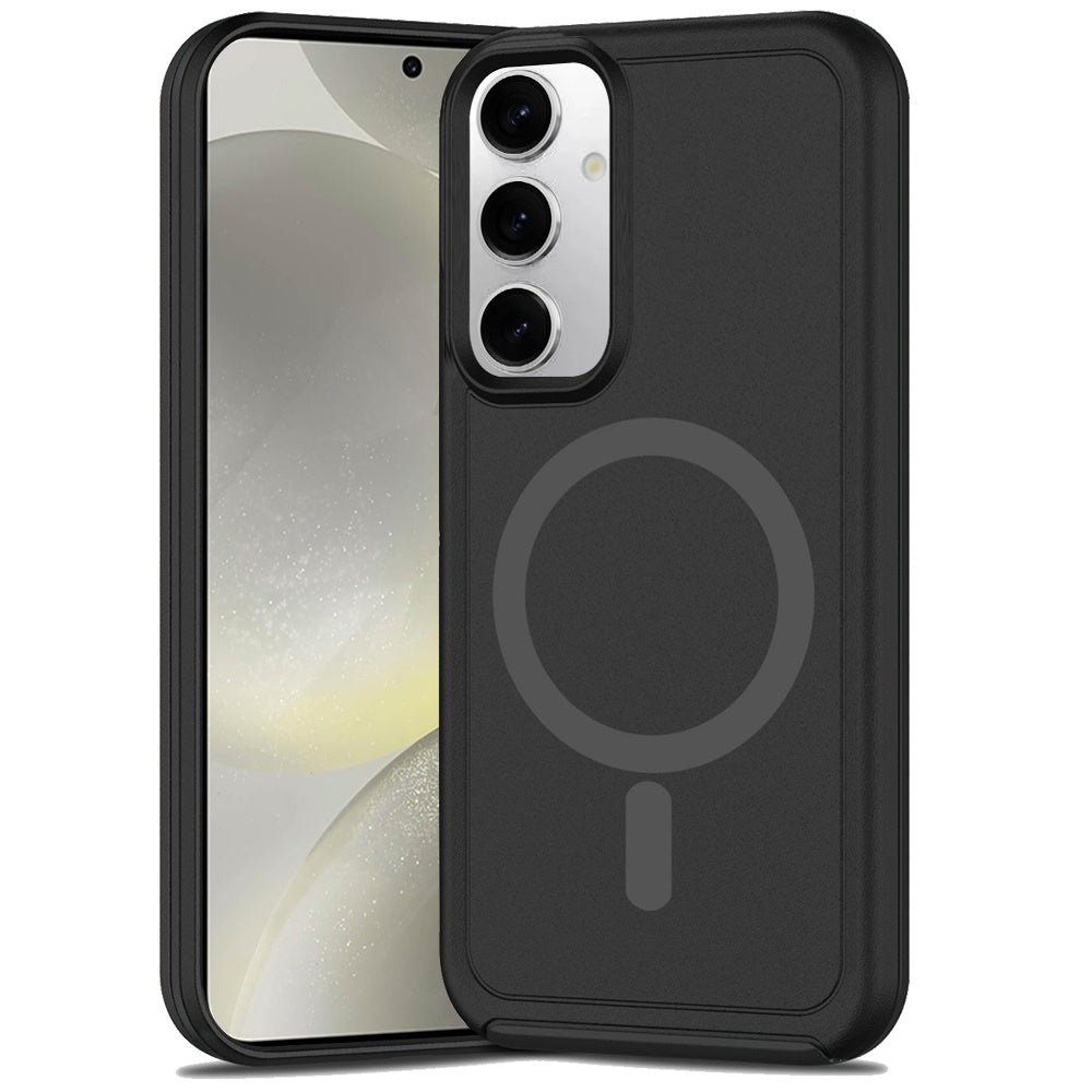 For Samsung Galaxy S25 /S24 Magnetic Circle, MagSafe Compatible, Guard Fused Heavy-Duty Hybrid Shockproof Slim Case Cover