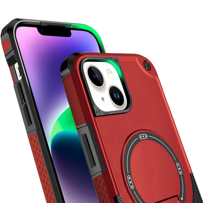 Phone Case for Apple iPhone 14 /iPhone 13 Magnetic Kickstand Rugged Shockproof Armor Grip Anti Slip Heavy Duty Protective Matte Stand Hybrid Cover Red