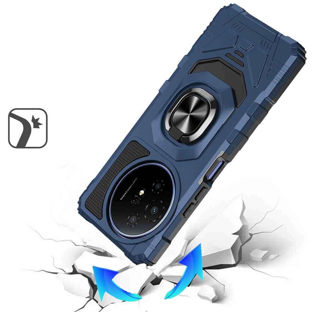 For TCL 60 XE Hybrid Dual Layer with 360° Rotate Magnetic Ring Stand Holder Kickstand TPU Rugged PC Shockproof Case Cover