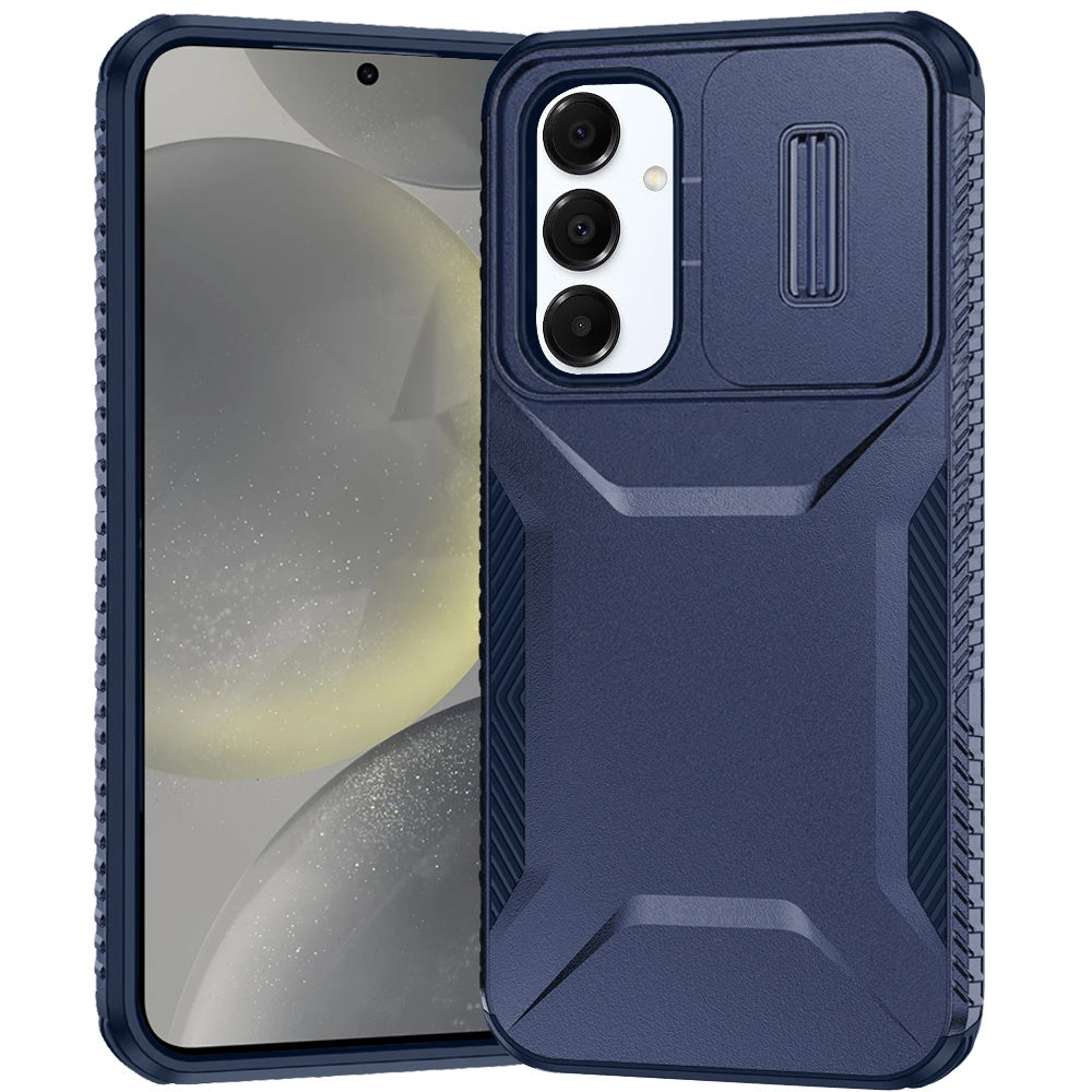 For Samsung Galaxy S25 Ultra Slim Fit Shockproof Hybrid with Slide Camera Window Covering, Rugged Tpu Silicone Hard PC Bumper Case Cover
