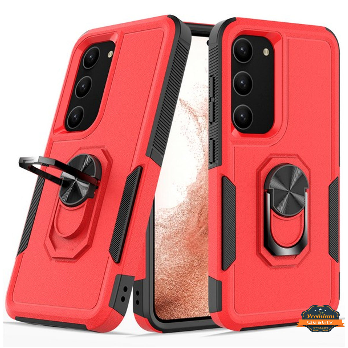 For Samsung Galaxy S25 /S24 Heavy Duty Rugged Hybrid, Dual-Layer Shockproof Protection with Magnetic Ring Stand Holder Case Cover