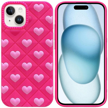 Phone Case for iPhone 15 Fashionable Silicone Textured Decorative Design Pattern Protective Rubber TPU Hybrid Protection Cover