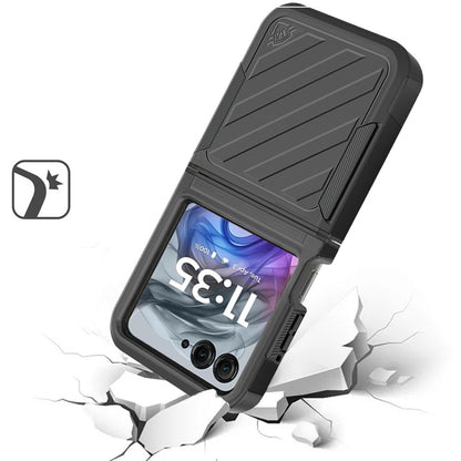 For Motorola Razr 2025 Rugged 2in1 Armor Combo Belt Clip Holster, Non-Slip Tough Hybrid lined Shockproof Case Case Cover Black / Black