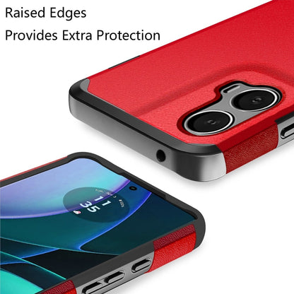 For Motorola Edge 2024 Fashion Graphic Design Hybrid 2in1 Tough Strong Hard PC TPU Frame, Magnet Mount Friendly, Shockproof Protection Case Cover Red