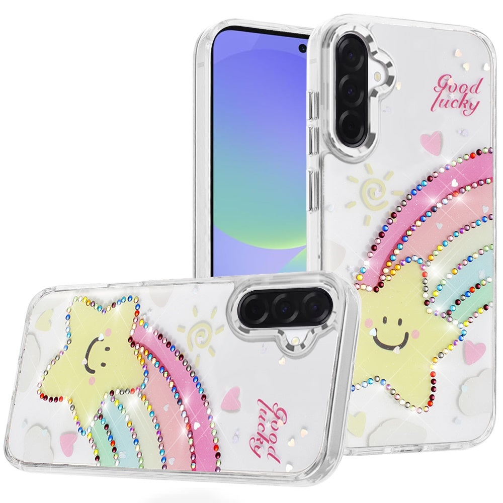 Phone Case for Samsung Galaxy A56 / A36 Butterfly Resin Epoxy Diamond Bling Metal Edge Shockproof Hybrid Luxury Protective Durable Stylish Fashion Grip Cover Gold
