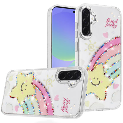 Phone Case for Samsung Galaxy A56 / A36 Butterfly Resin Epoxy Diamond Bling Metal Edge Shockproof Hybrid Luxury Protective Durable Stylish Fashion Grip Cover Gold