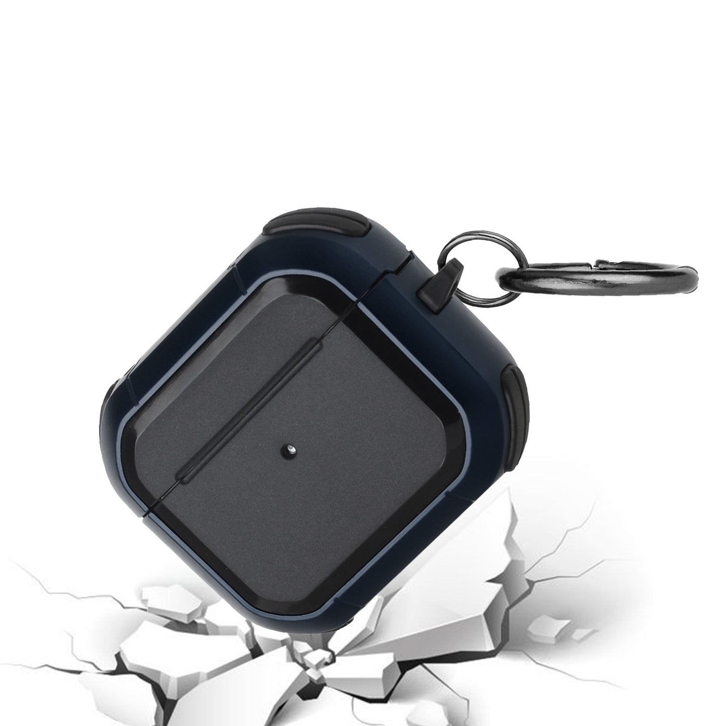 For Airpods Pro 3 (2025) Heavy Duty Hybrid 2 in 1 Shockproof Full Protective Hard PC+Soft Rubber Silicone Skin with Keychain Case Cover